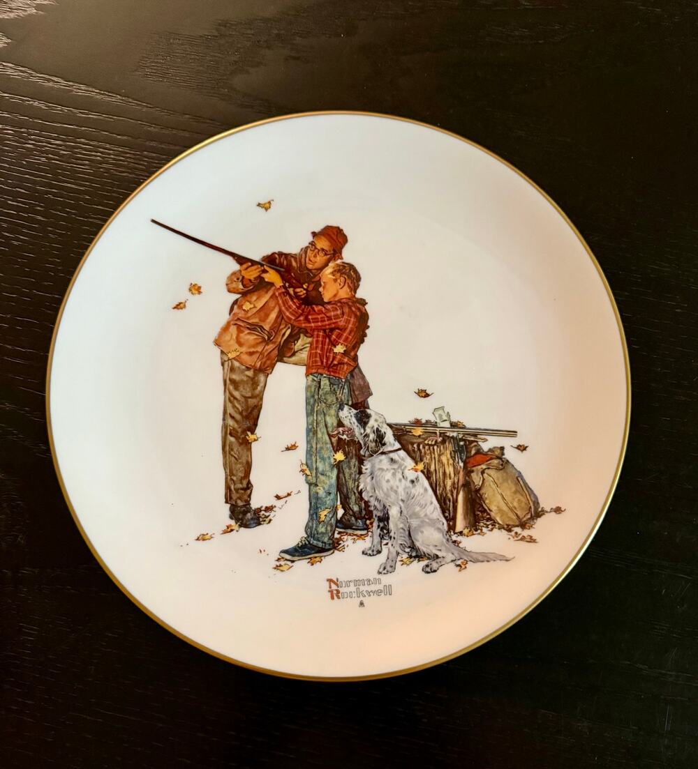Norman Rockwell Fall "Careful Aim" 1980 Gorham collectors plate.